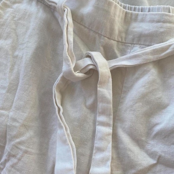 High Waisted White Linen Pants - Picture 5 of 5